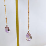 Ametrine long stud chain earrings