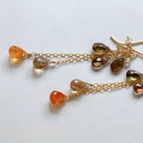 Mandarin garnet and andalusite autumn earrings