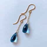 Simple London blue topaz earrings