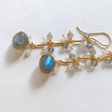 High quality labradorite and rainbow moonstone earrings