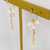 Ethiopian opal flower cluster earrings