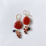 Andesine, spinel and iolite earrings