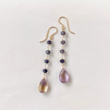 Ametrine and iolite station earrings 