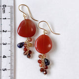 Andesine, spinel and iolite earrings