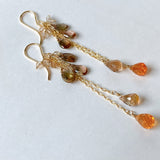 Mandarin garnet and andalusite autumn earrings