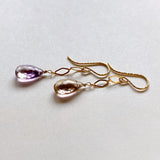 ametrine diamond chain earrings