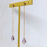 Ametrine long stud chain earrings