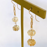 citrine double earrings