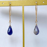 Large iolite single earrings