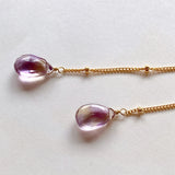 Ametrine long stud chain earrings