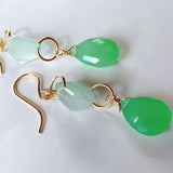 Gem chrysoprase and aquamarine earrings