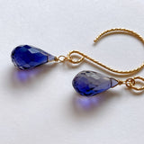 Large iolite single earrings