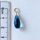 Large London blue topaz pendant top