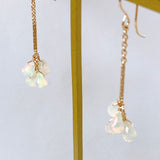 opal pompon earrings