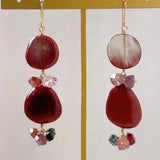 Andesine and spinel double earrings