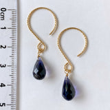 Large iolite single earrings