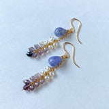 Hackmanite and spinel earrings☆Purple