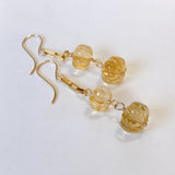 citrine double earrings