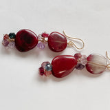 Andesine and spinel double earrings