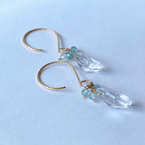 crystal and blue zircon earrings 