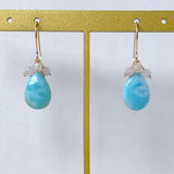 larimar and kunzite bouquet earrings