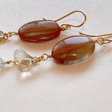 Andesine and rainbow moonstone earrings