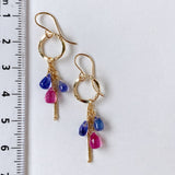 ruby and tanzanite ring earrings