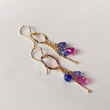 ruby and tanzanite ring earrings