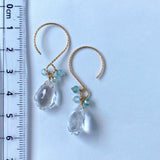 crystal and blue zircon earrings 