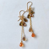 Mandarin garnet and andalusite autumn earrings