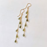 green tourmaline long earrings