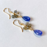 tanzanite and labradorite earrings