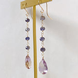 Ametrine and iolite station earrings 