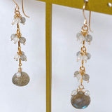 High quality labradorite and rainbow moonstone earrings