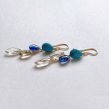 Sleeping Beauty Turquoise, Kyanite and Topaz Earrings