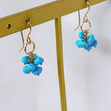 Sleeping Beauty Turquoise Compact Bouquet Earrings 