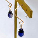 Large iolite single earrings