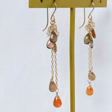 Mandarin garnet and andalusite autumn earrings