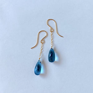 Simple London blue topaz earrings