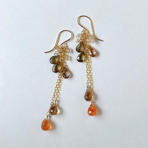 Mandarin garnet and andalusite autumn earrings