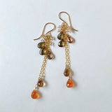 Mandarin garnet and andalusite autumn earrings