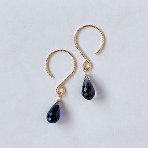 Large iolite single earrings