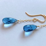 Simple London blue topaz earrings