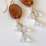 Andesine and rainbow moonstone earrings