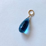 Large London blue topaz pendant top