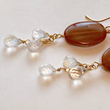 Andesine and rainbow moonstone earrings