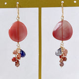 Andesine, spinel and iolite earrings