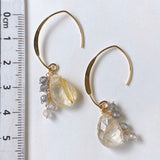 golden rutilated quartz and spinel earrings 