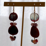 Andesine and spinel double earrings