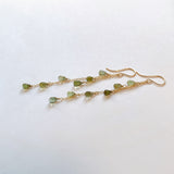 green tourmaline long earrings